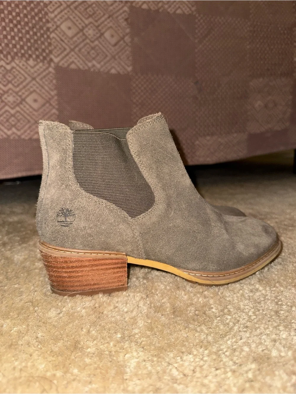 Timberland Women's Taupe Suede Chelsea Booties